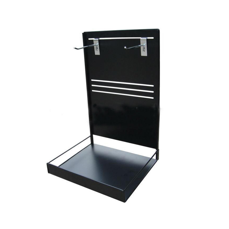 Metal display counter with hooks