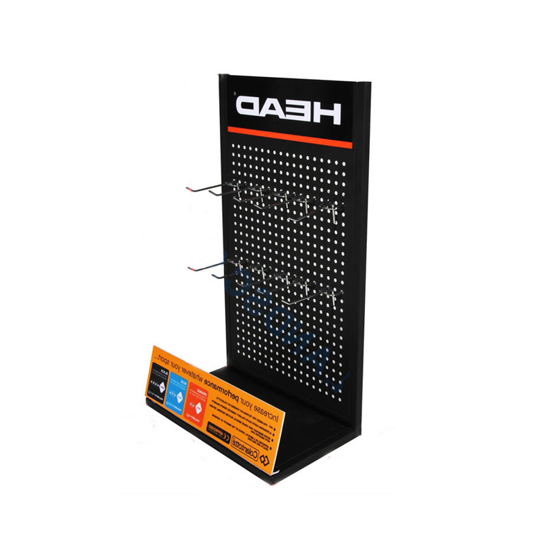 Metal hole counter shelf display rack