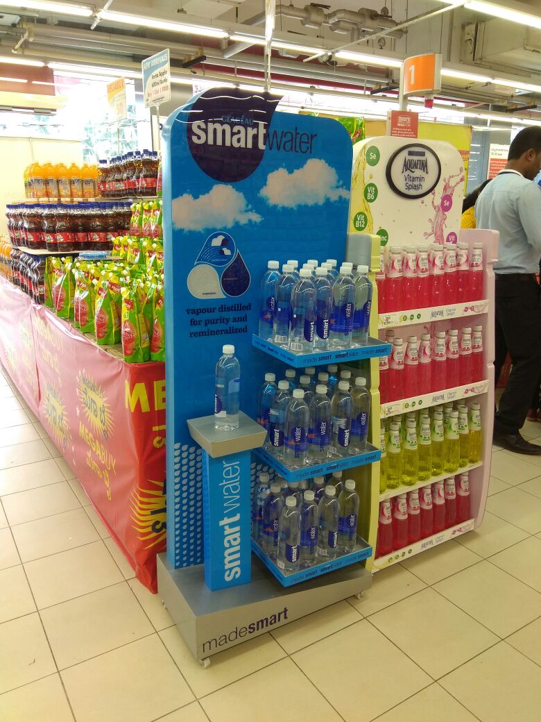 metal display standing shelves rack