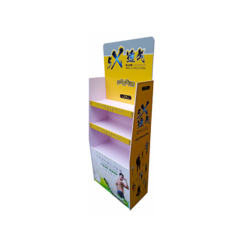 Yellow PVC Display Stand Rack Shelf