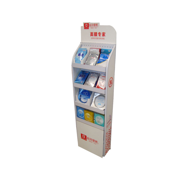 White Metal Floor Standing Display Rack