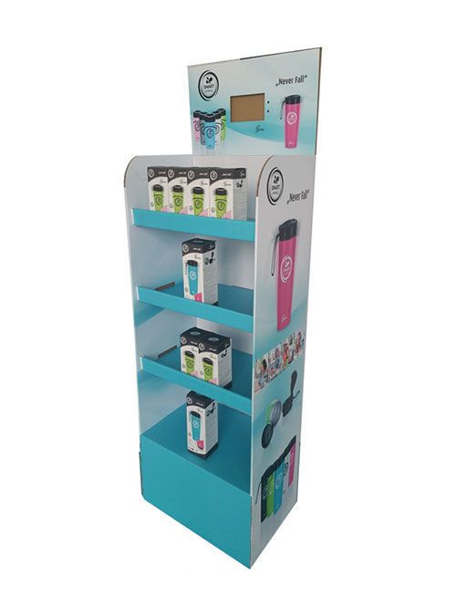 Paper display stand rack shelves
