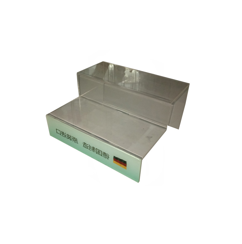 Transparent Plexglass display rack shelves