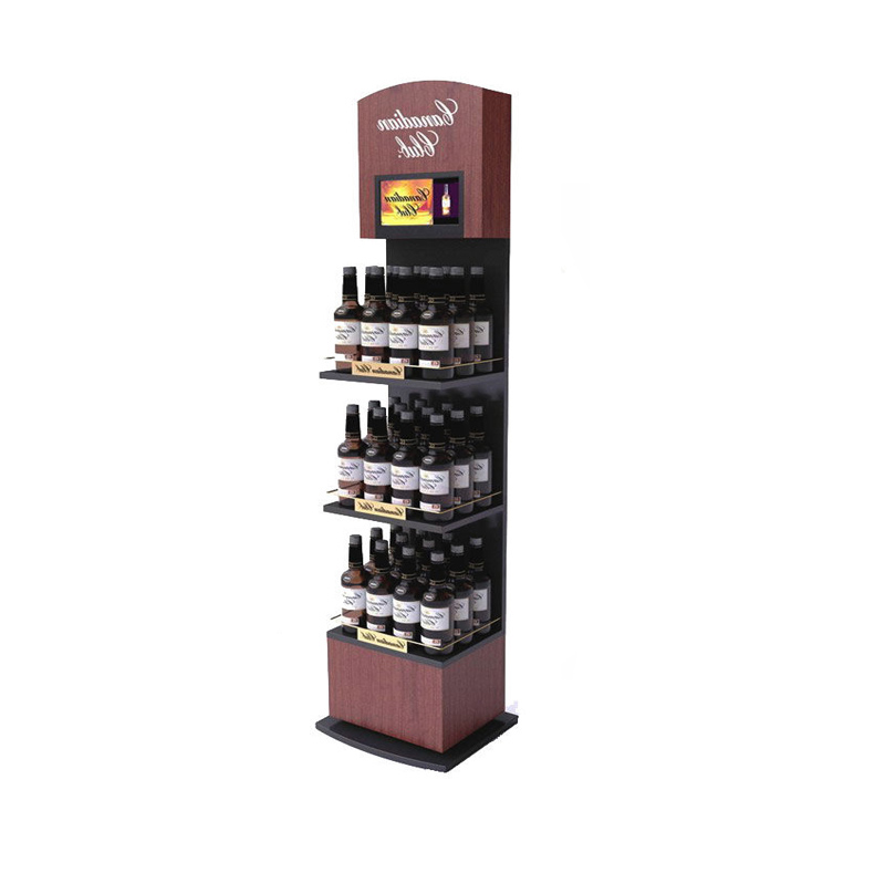 Wine wooden display rack shelf stand