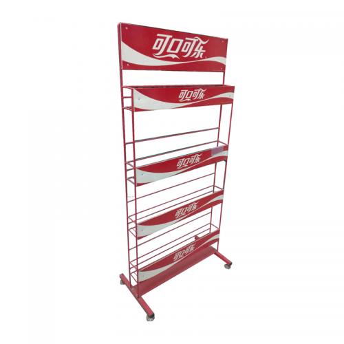 Metal Display coke Rack with shelf