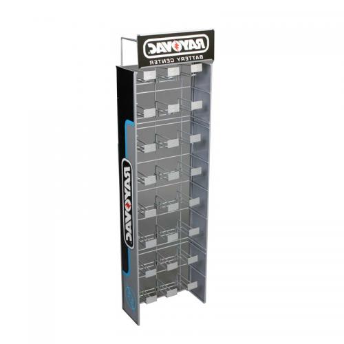 Metal Display Battery Rack with shelf